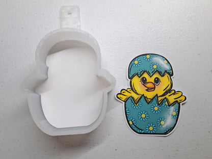 Baby Chick in Cracked Egg: Easter Vibes Cardstock Silicone Mold, Aroma Bead Molds, Premium Cardstock Images