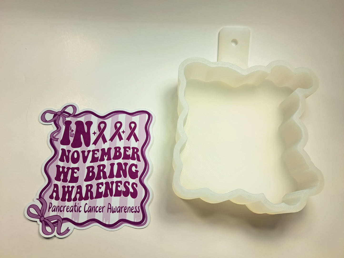 Awareness Ribbon Bow Frame for Cardstock Silicone Mold, Aroma Bead Molds, Premium Cardstock Images