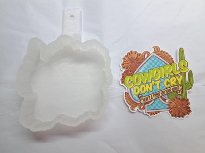 Cowgirls Don't Cry Spade Filigree: Western Cardstock Silicone Mold, Aroma Bead Molds, Car Freshies, Premium Cardstock Images