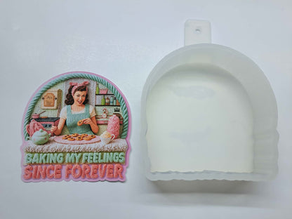 Baking My Feelings Since Forever Cardstock Silicone Mold, Aroma Bead Molds, Car Freshies, Premium Cardstock Images