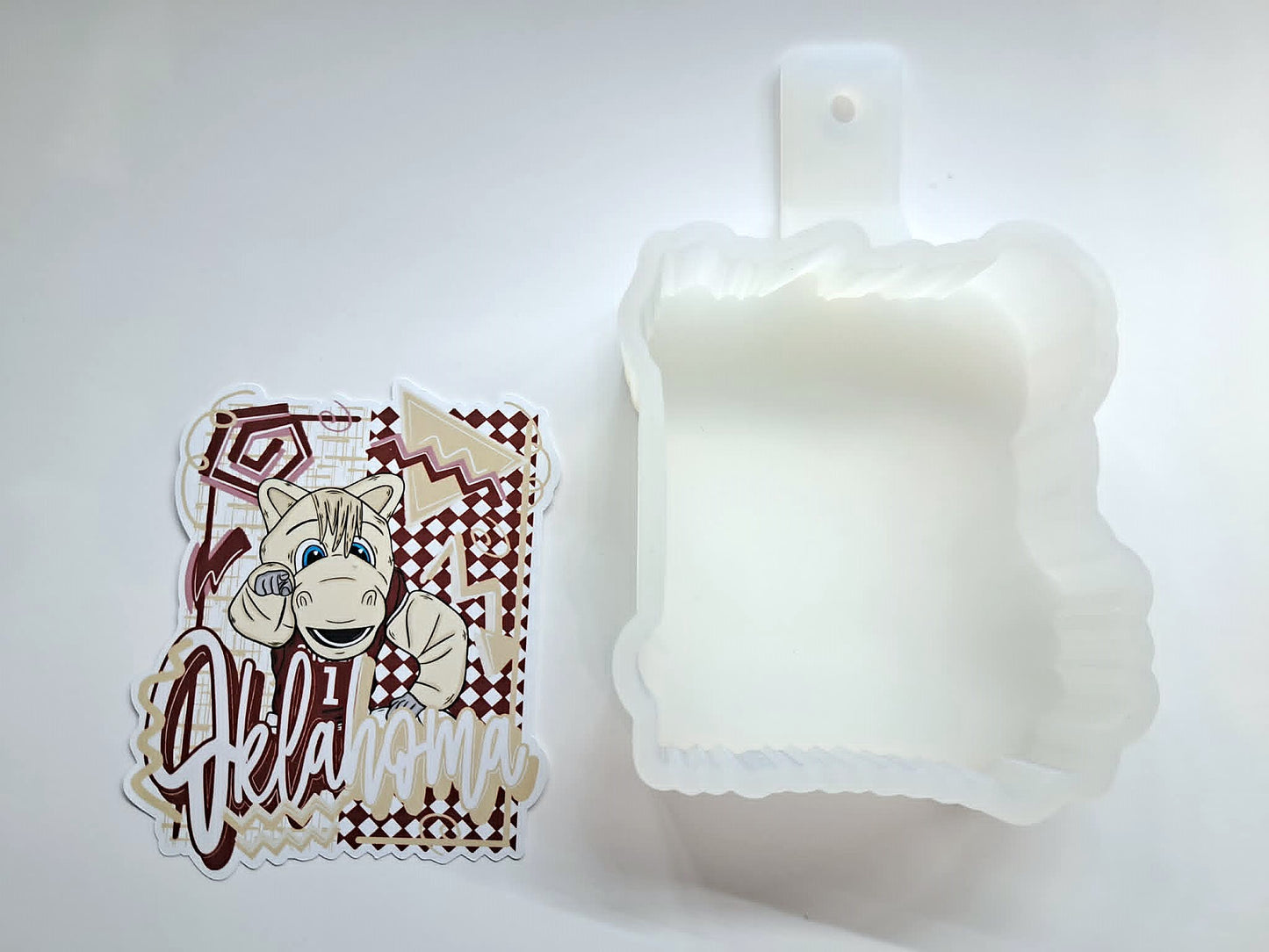 Retro Preppy College Teams: Oklahoma Sooners Cardstock Silicone Mold, Aroma Bead Molds, Premium Cardstock Images
