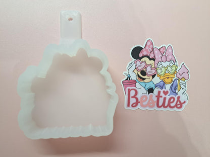 Minnie and Daisy Besties Cardstock Silicone Mold, Aroma Bead Molds, Premium Cardstock Images