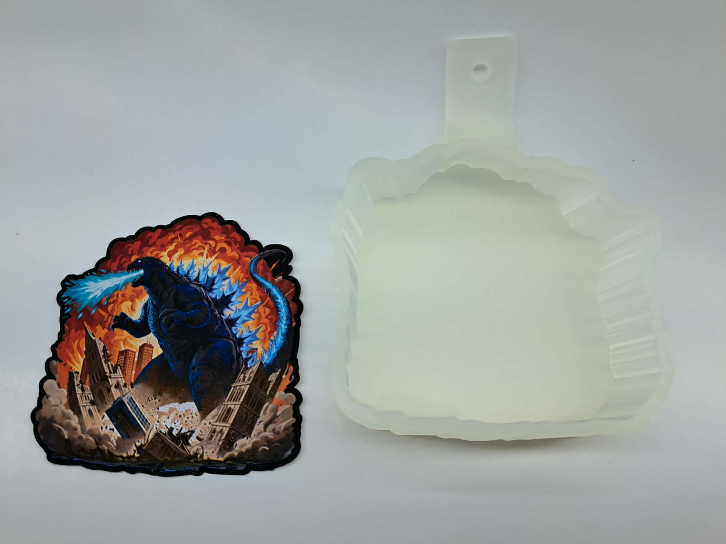 Godzilla Blue Cardstock Silicone Mold, Aroma Bead Molds, Premium Cardstock Images