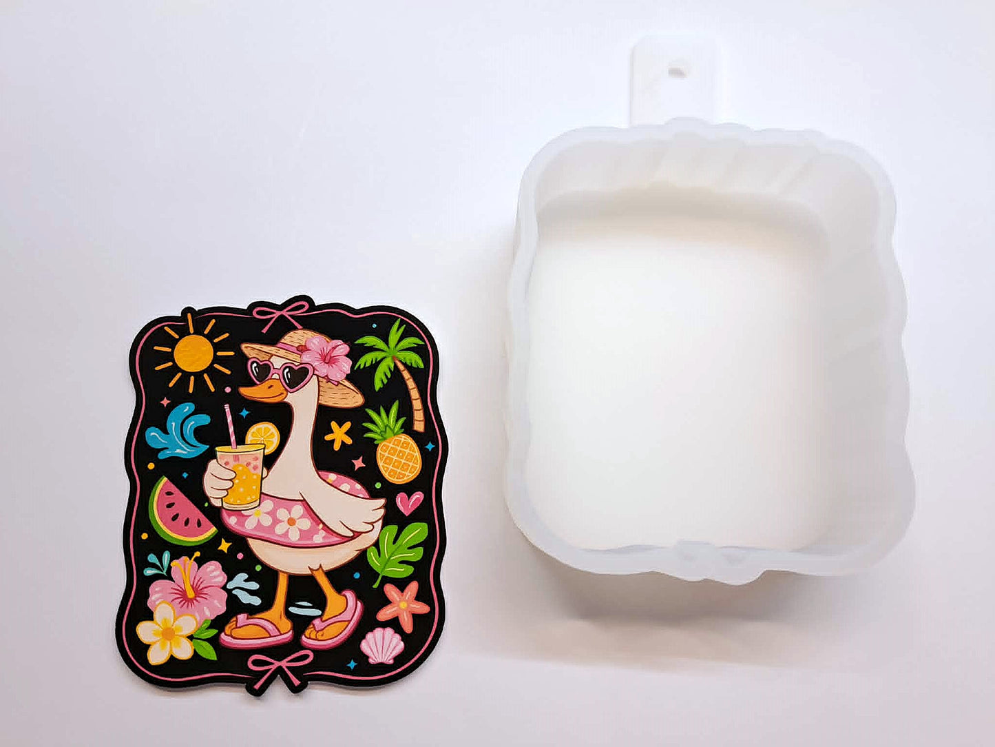 Tropical Summer Goose or Gator Cardstock Silicone Mold, Aroma Bead Molds, Premium Cardstock Images