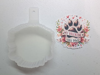 My Valentine Has Paws Cardstock Silicone Mold, Aroma Bead Molds, Premium Cardstock Images