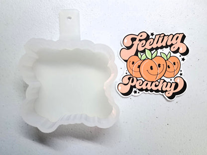 Feeling Peachy Retro Cardstock Silicone Mold, Aroma Bead Molds, Car Freshies, Premium Cardstock Images