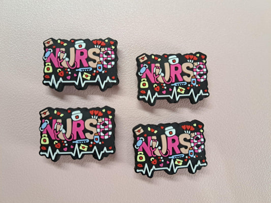 Nurse Name With Life Line Under It Silicone Focal Bead