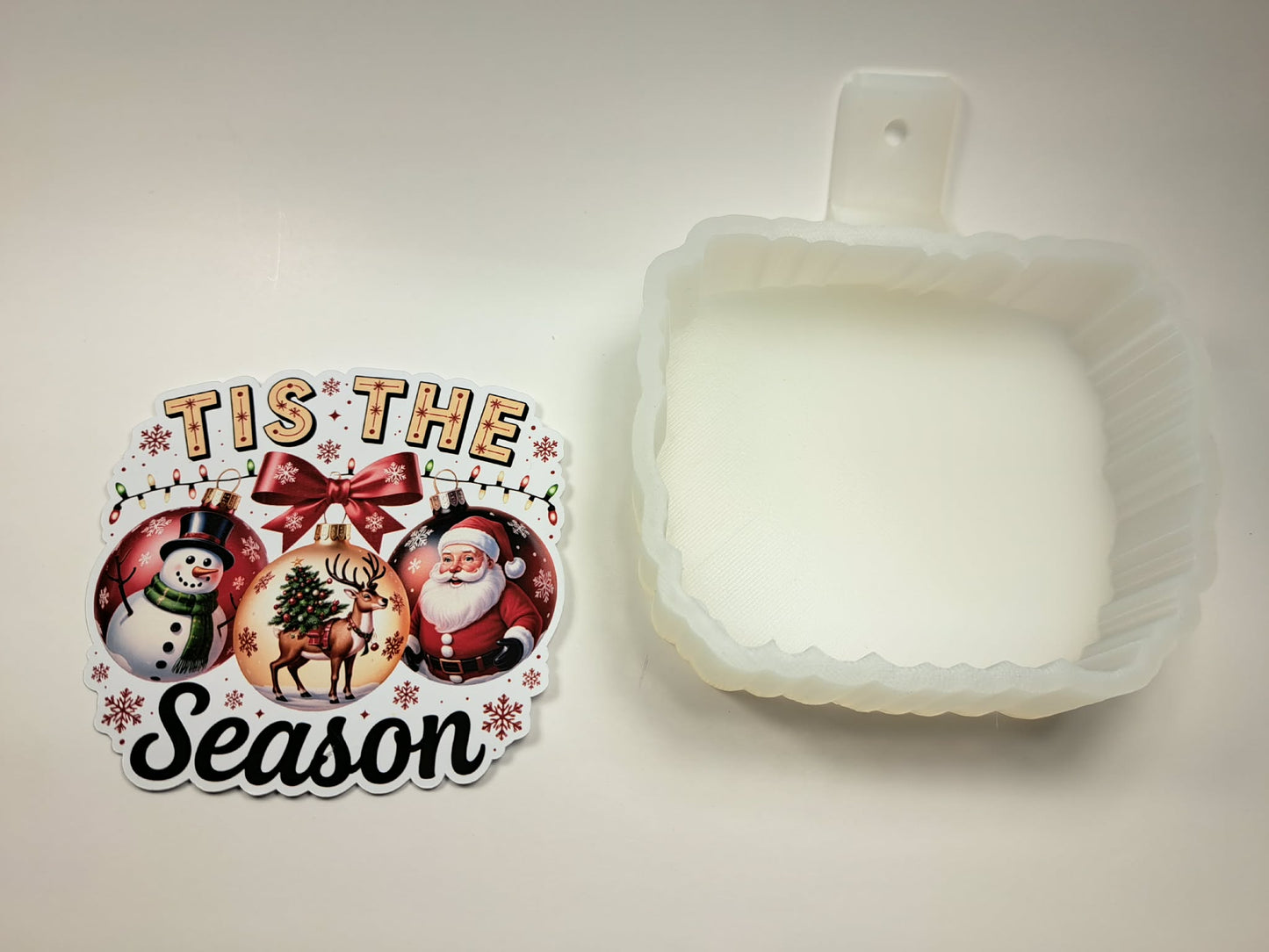 Tis The Season Christmas Ornaments for Cardstock Silicone Mold, Aroma Bead Molds, Premium Cardstock Images