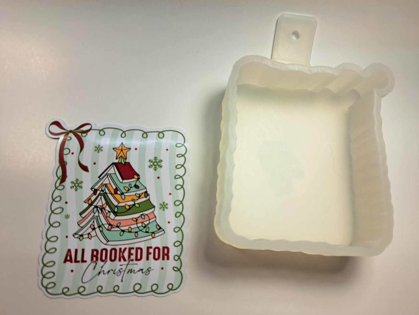 Preppy All Booked For Christmas Cardstock Silicone Mold, Aroma Bead Molds, Car Freshies, Premium Cardstock Images
