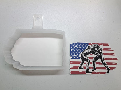 Wrestling: American flag in Color Style 1 Cardstock Silicone Mold, Aroma Bead Molds, Premium Cardstock Images