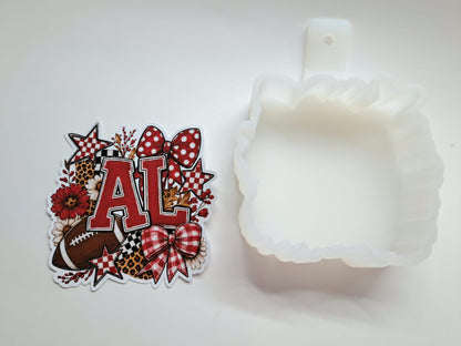 Alabama Football Floral Collage Cardstock Silicone Mold, Aroma Bead Molds, Premium Cardstock Images