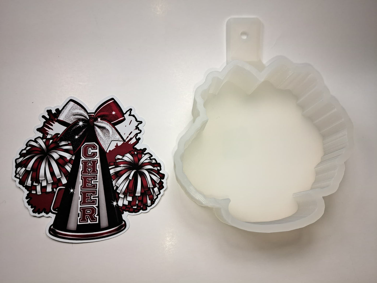 Cheer Poms (Colors are Numbered) Cardstock Silicone Mold, Aroma Bead Molds, Car Freshies, Premium Cardstock Images