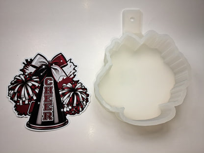 Cheer Poms (Colors are Numbered) Cardstock Silicone Mold, Aroma Bead Molds, Car Freshies, Premium Cardstock Images