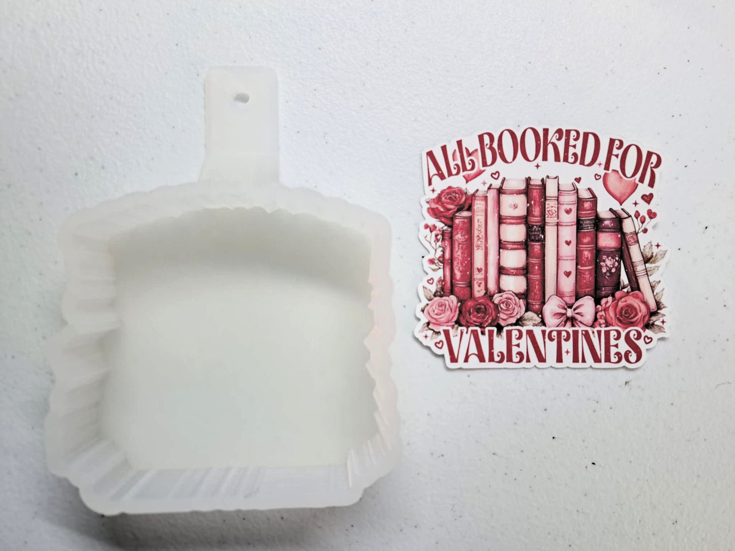 All Booked For Valentines Cardstock Silicone Mold, Aroma Bead Molds, Premium Cardstock Images