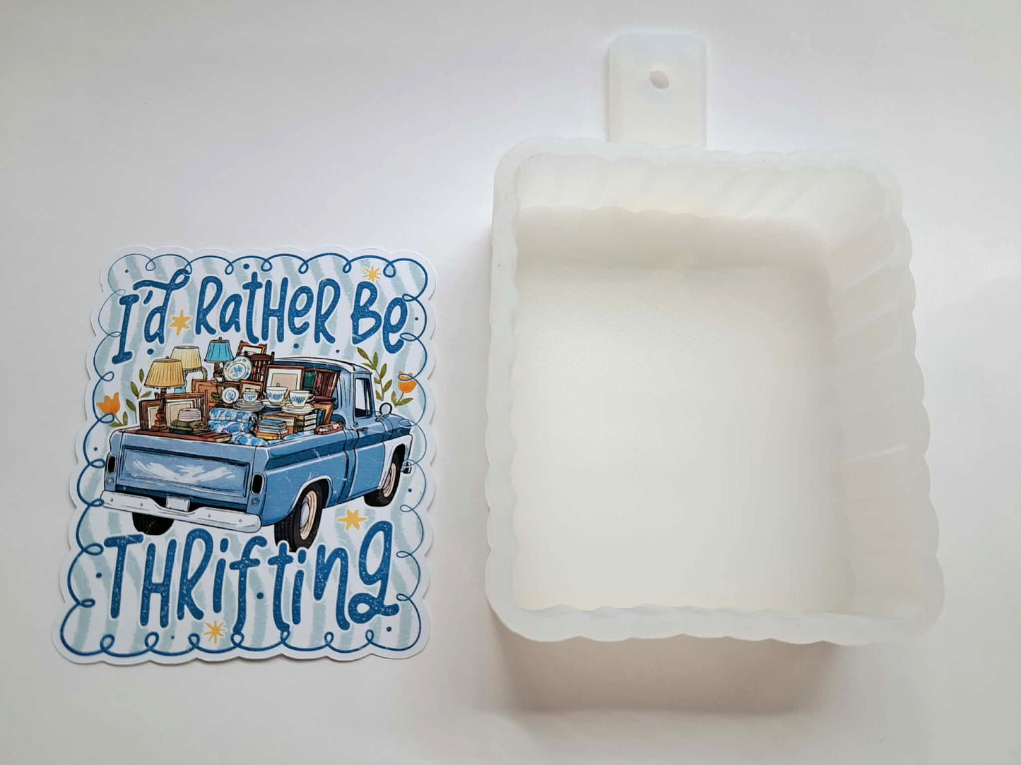 Rather Be Thrifting Vintage Truck Cardstock Silicone Mold, Aroma Bead Molds, Premium Cardstock Images
