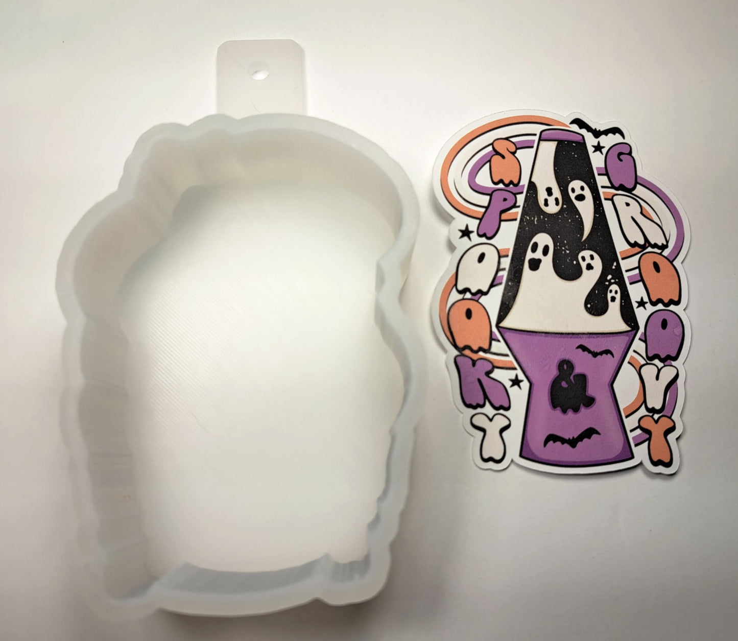 Spooky & Groovy Ghostly Lava Lamp Cardstock Silicone Mold, Aroma Bead Molds, Premium Cardstock Images