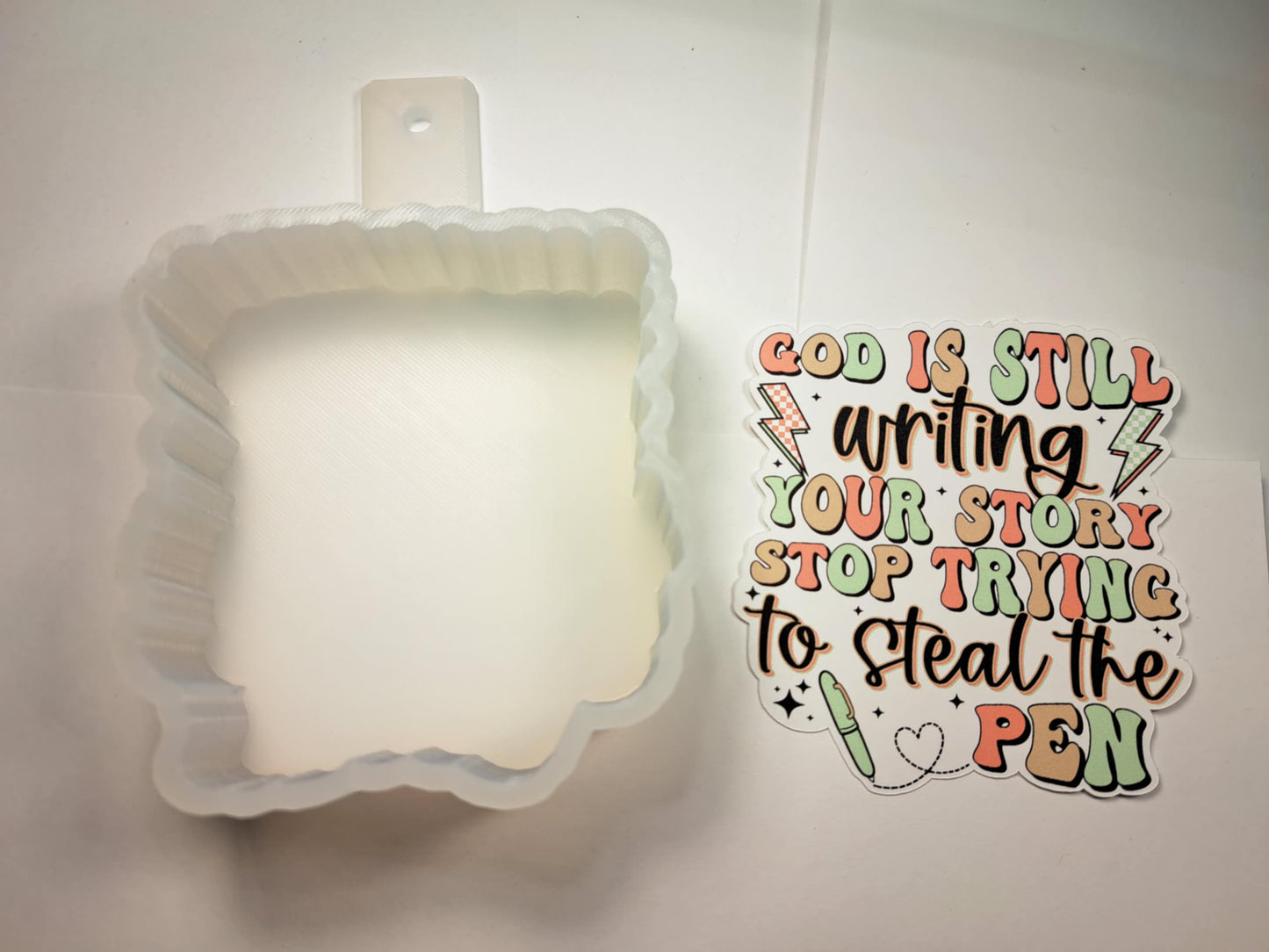 God Is Still Writing Your Story Cardstock Silicone Mold, Aroma Bead Molds, Premium Cardstock Images