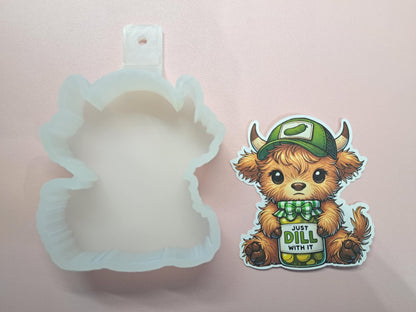Just Dill With It Highland Cow Cardstock Silicone Mold, Aroma Bead Molds, Premium Cardstock Images