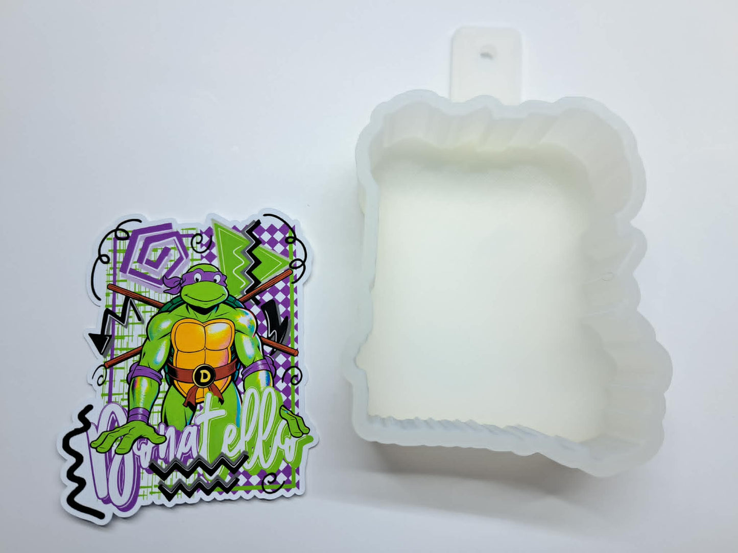 Retro Preppy TMNT Donatello Cardstock Silicone Mold, Aroma Bead Molds, Premium Cardstock Images
