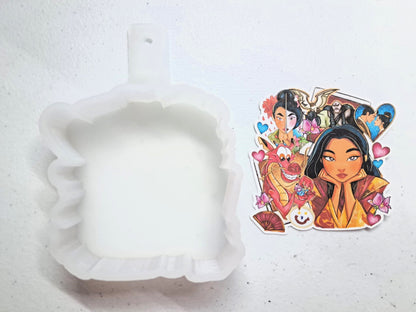 Mulan Collage: Mushu, Dragon, Khan, Cri-kee, Captain Shang Cardstock Silicone Mold, Aroma Bead Molds, Premium Cardstock Images