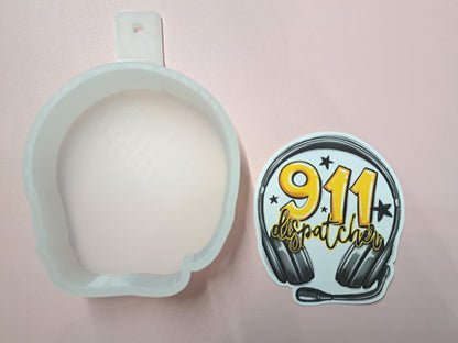 911 Dispatcher: Headset Cardstock Silicone Mold, Aroma Bead Molds, Car Air Freshener Mold, Premium Cardstock Images