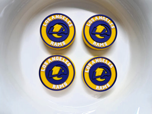 Los Angeles Rams Round Logo Silicone Focal Bead