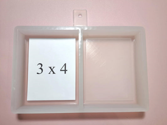 Rectangle: 3x4 Inch Dual Cavity Mold With .25 inch Curved Edge around Image Cardstock Silicone Mold, Aroma Bead Molds