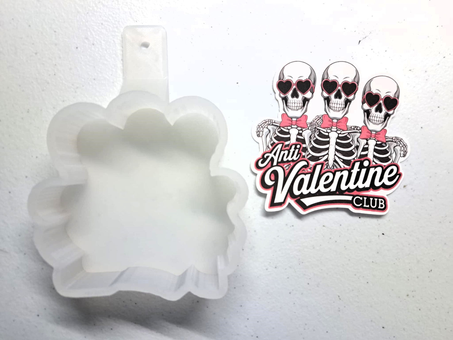 Anti-Valentine Club Skellie Friends Cardstock Silicone Mold, Aroma Bead Molds