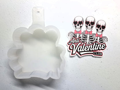 Anti-Valentine Club Skellie Friends Cardstock Silicone Mold, Aroma Bead Molds