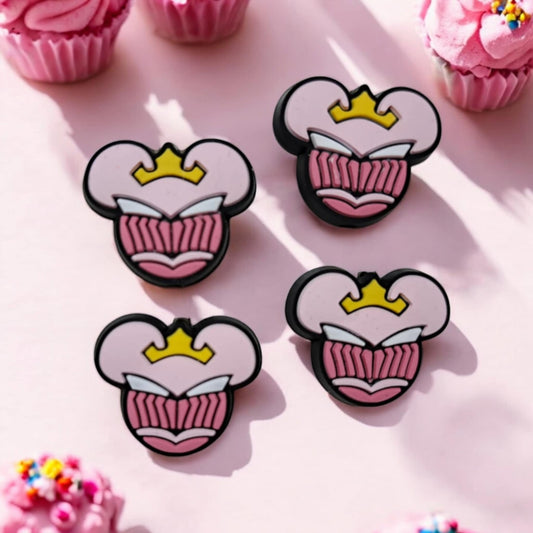 Aurora: Mouse Ears Round Disney Movie Inspired Silicone Focal Bead