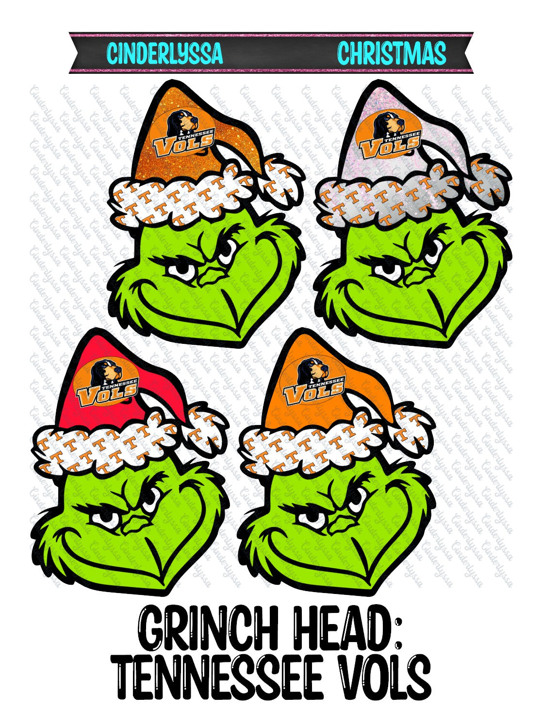 Christmas: Grinch Mean One With Tennessee Vols Santa Hat Cardstock Silicone Mold, Aroma Bead Molds