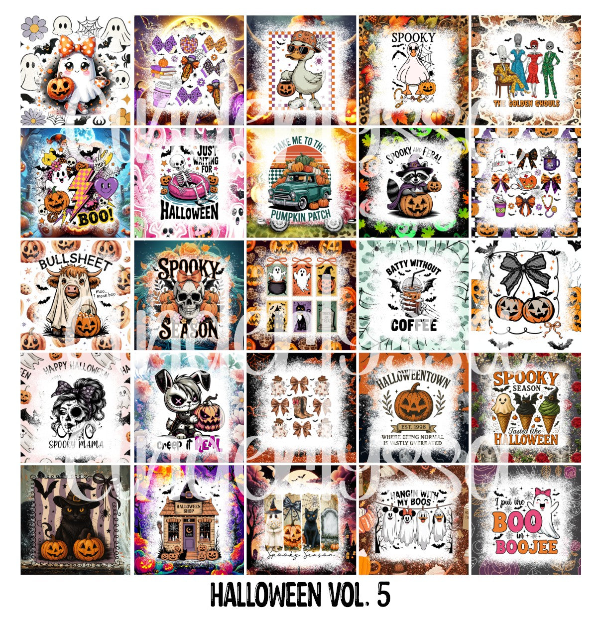 2.5 inch Square: Halloween Vol. 5 Cardstock Only for freshies - NO MOLD: Cardstock Silicone Mold, for Aroma Bead Molds, Premium Cardstock Images