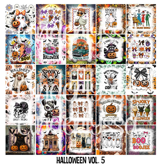 2.5 inch Square: Halloween Vol. 5 Cardstock Only for freshies - NO MOLD: Cardstock Silicone Mold, for Aroma Bead Molds, Premium Cardstock Images