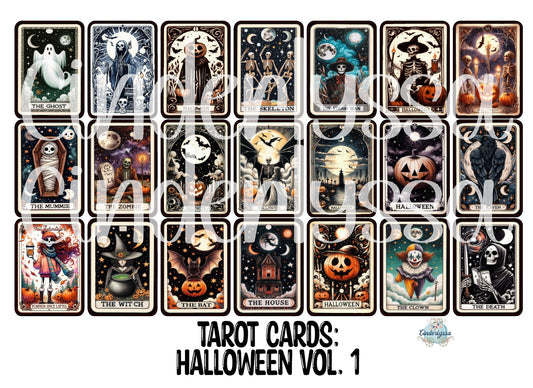 Tarot Cards: Halloween Vol. 1 Mix Dual Cavity Cardstock Silicone Mold, Aroma Bead Molds, Premium Cardstock Images