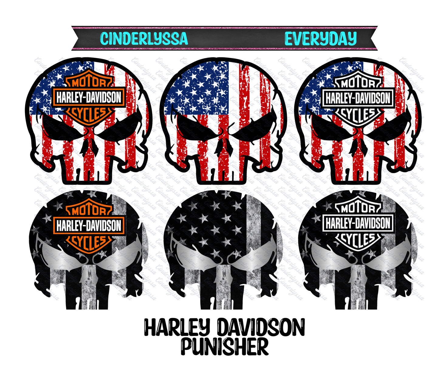 Harley Davidson Punisher Skull With Multiple Colors Cardstock Silicone Mold, Aroma Bead Molds