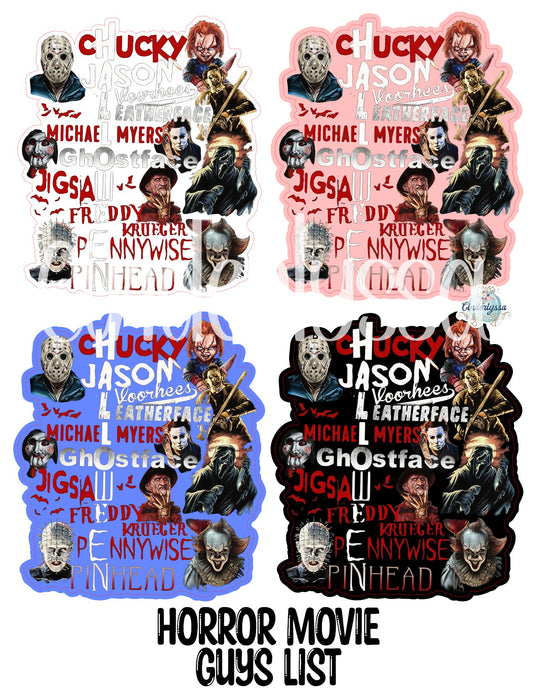 Horror Movie Guys List: Scary Movie Inspired Characters Cardstock Silicone Mold, Aroma Bead Molds