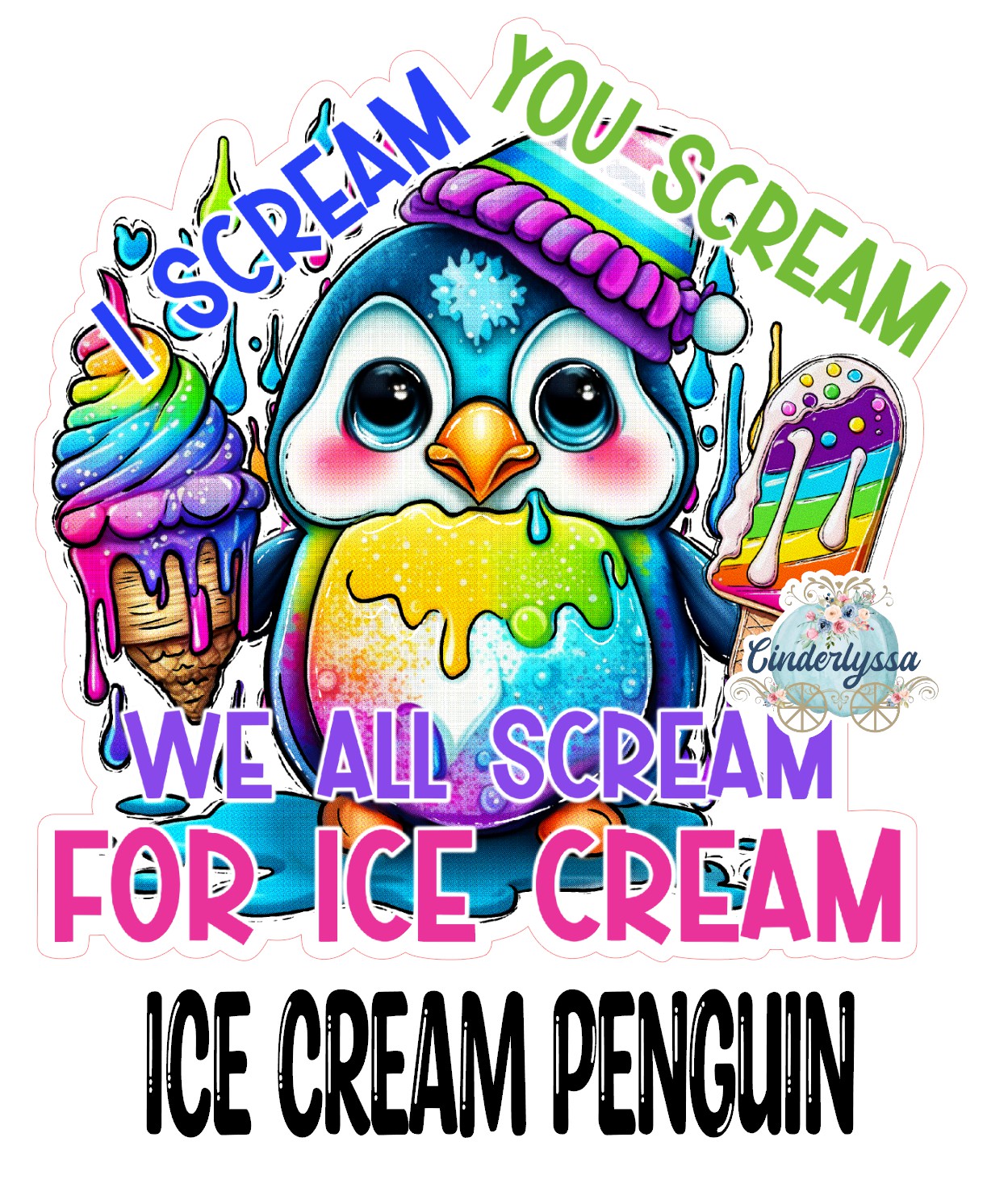 Ice Cream Penguin Cardstock Silicone Mold, Aroma Bead Molds, Premium Cardstock Images