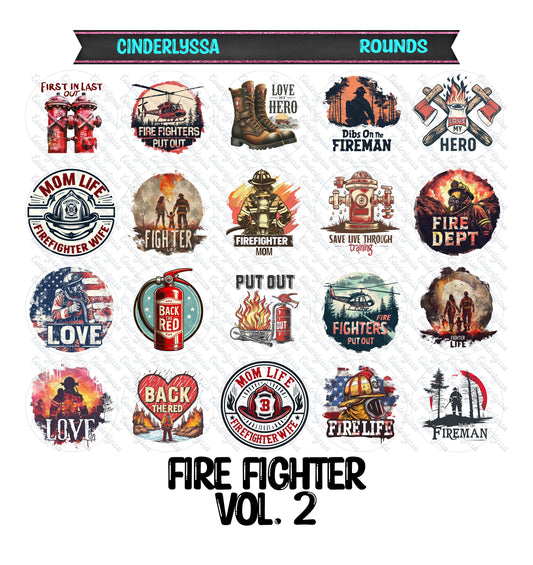 3 inch Round Fire Fighter Vol. 2 Cardstock Only for freshies - NO MOLD: for Aroma Bead Molds, Car Freshener, Premium Cardstock Image
