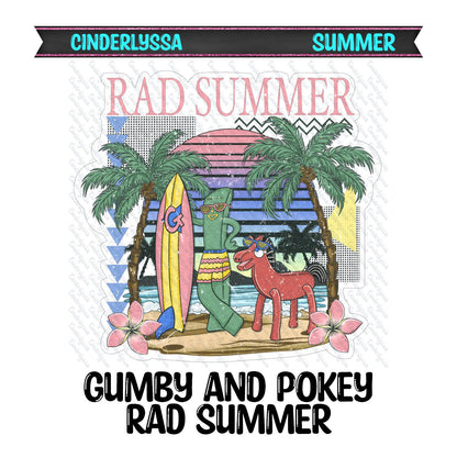 Gumby and Pokey Rad Summer for Silicone Mold, for Aroma Bead Molds, Car Freshener Mold, Premium Cardstock Images