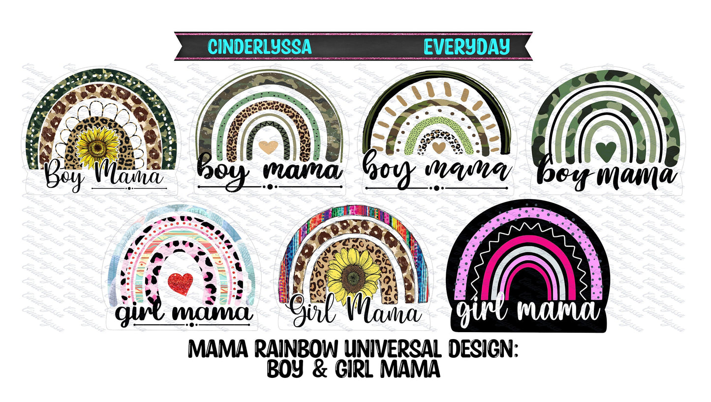 Universal Rainbow Design: Mama Mix - Dog, Boy, Girl, Groovy Mama Silicone Mold, Aroma Bead Molds, Car Freshener Mold, Cardstock Images