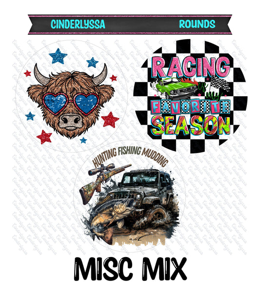 3.75 inch Round: Misc. Mix for Silicone Mold, for Aroma Bead Molds, Car Freshener, Premium Cardstock Images