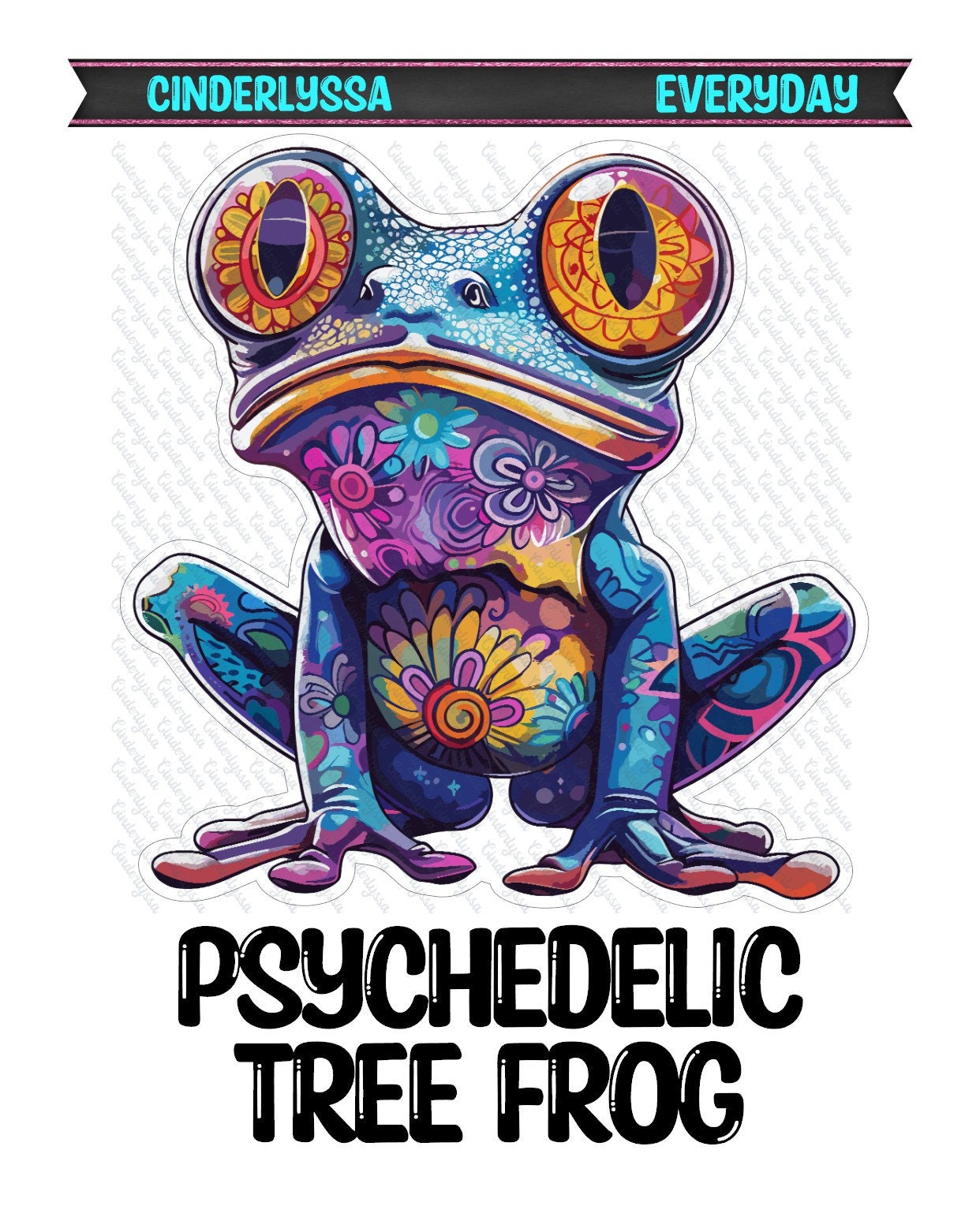 Psychedelic Tree Frog Silicone Mold, Aroma Bead Molds, Car Freshener Mold, Car Freshies, Premium Cardstock Images