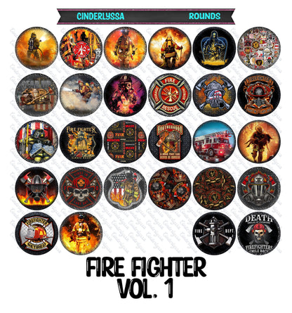 3.75 inch Round: Fire Fighter Vol. 1 Mix for Silicone Mold, for Aroma Bead Molds, Car Freshener, Premium Cardstock Images