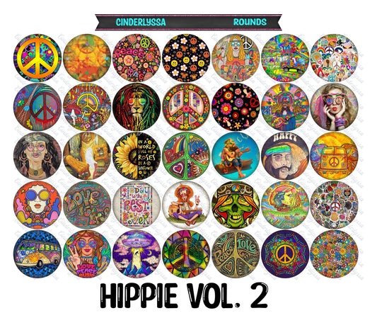 3.75 inch Round: Hippie Vol. 2 for Silicone Mold, for Aroma Bead Molds, Car Freshener, Premium Cardstock Images