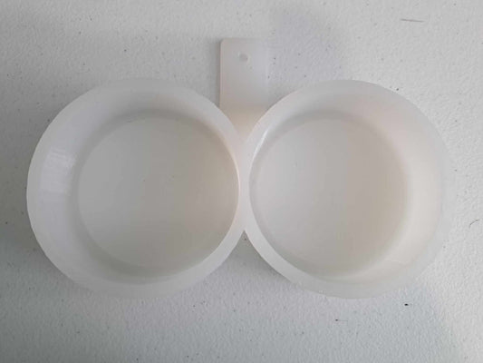 3 Inch Round Dual Cavity Mold WITH Curved Edge around Image Silicone Mold, Aroma Bead Molds, Car Freshener Mold