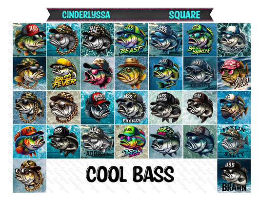 2 inch Square Cool Bass Cardstock Only for freshies -NO MOLD: Car Freshener, Premium Cardstock Image