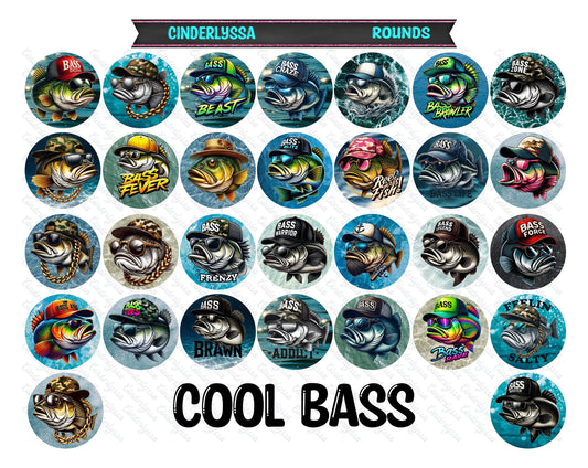 2.5 inch Round Cool Bass Cardstock Only for freshies: Aroma Bead Molds, Premium Cardstock Images-NO MOLD