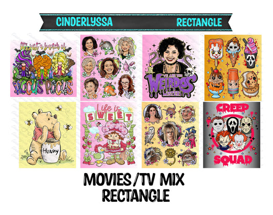 3x4 inch: Movies/TV Mix Theme Rectangle Cardstock/Picture With Beveled Edge Silicone Mold, Aroma Bead Molds, Car Freshener Mold