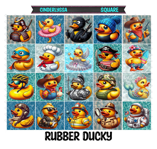 2.5 inch Square Rubber Ducky Cardstock Only for freshies -NO MOLD: Car Freshener, for Aroma Bead Molds, Premium Cardstock Image