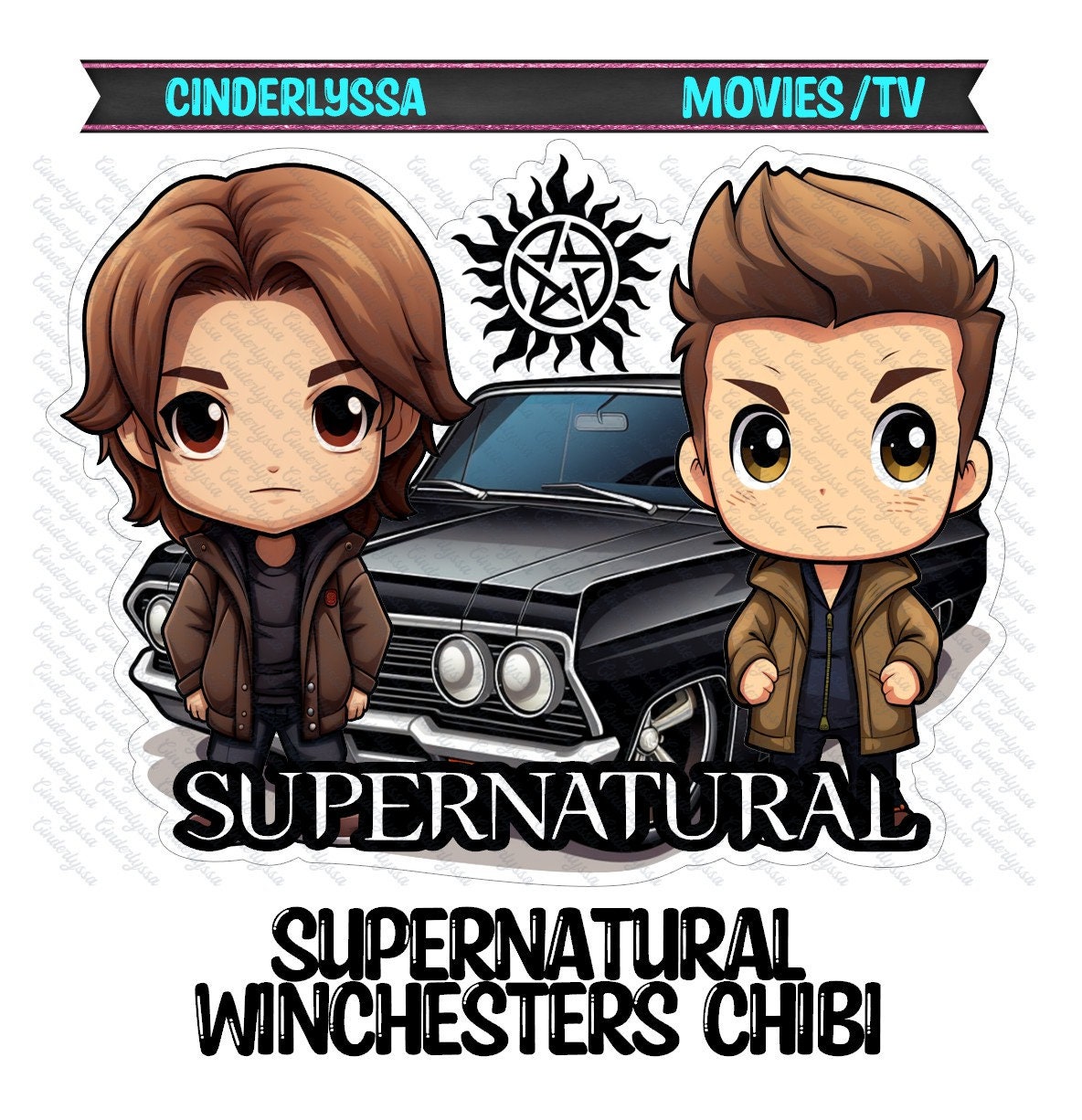 Supernatural Winchesters Chibi: TV Show Inspired Silicone Mold, Aroma Bead Molds, Car Freshener Mold, Car Freshies, Premium Cardstock Images